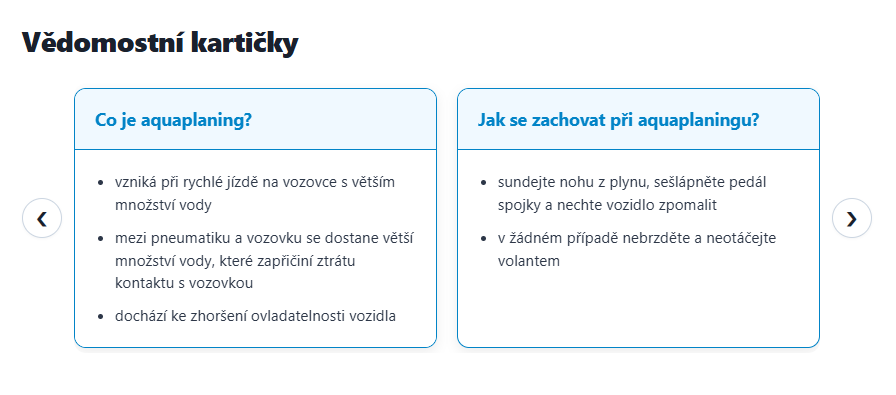 Vědomostní kartičky příklad 1